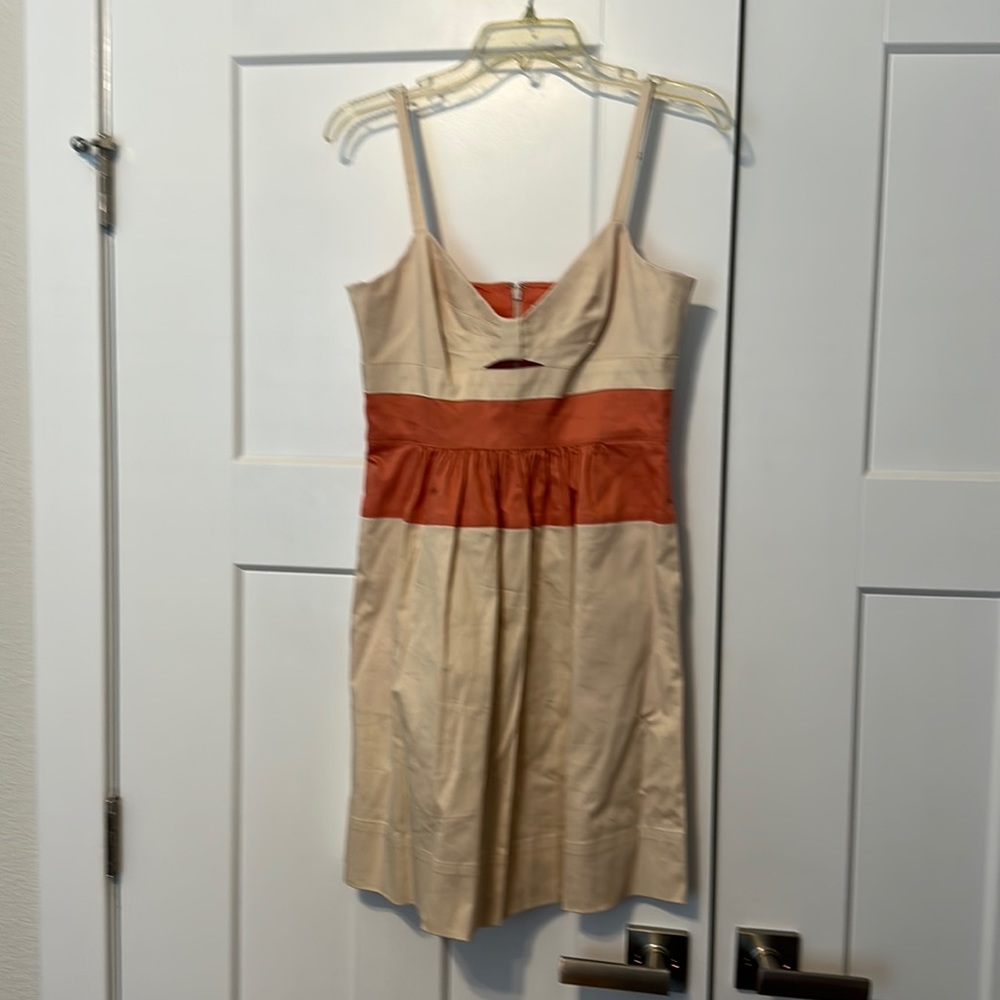 Pink and tan sundress